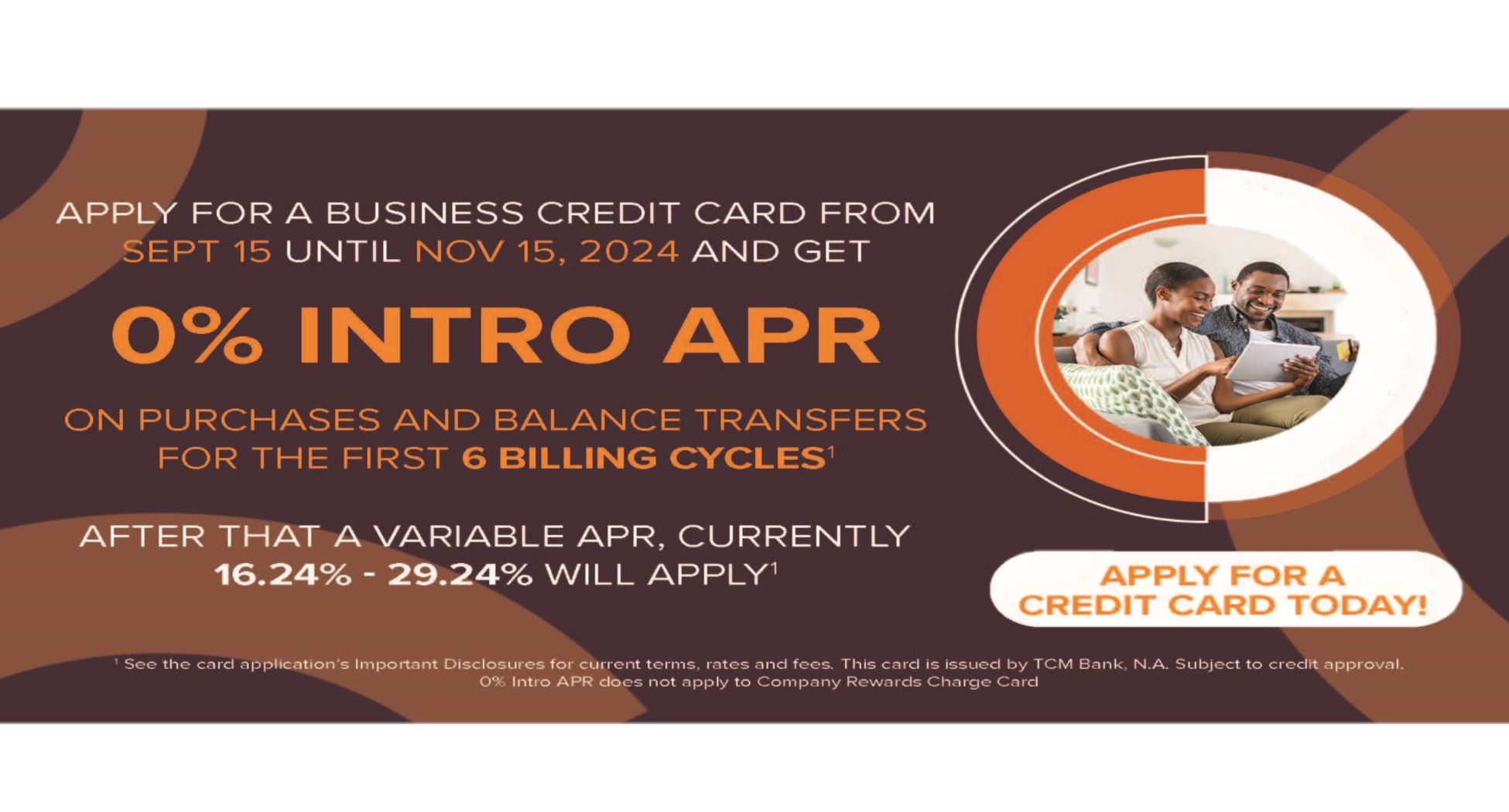 Business Credit Card Promo with family on couch